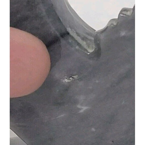 Carved Gray Stone Mother Madonna & Child Figurine Religious Statue W/Base 5.25" - Picture 7 of 9